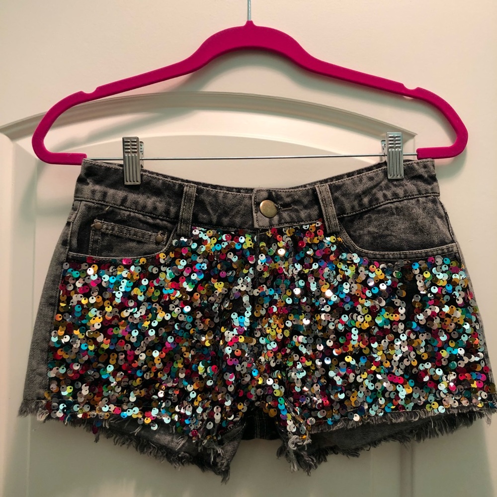 💥 Sequin acid wash shorts by Hot & Delicious